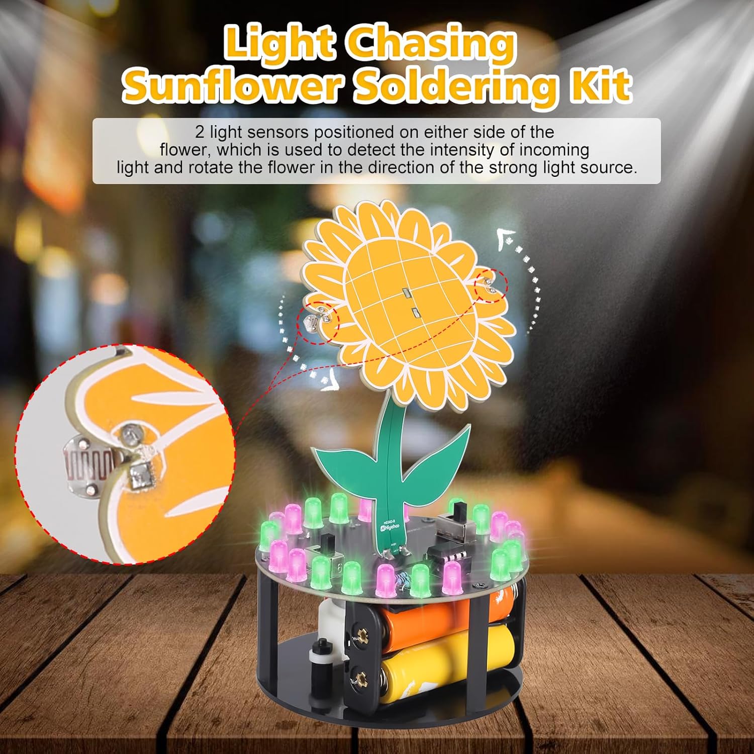 Light Chasing Sunflower Solder - огляд і ціна Diy Electronics Kits For Adults