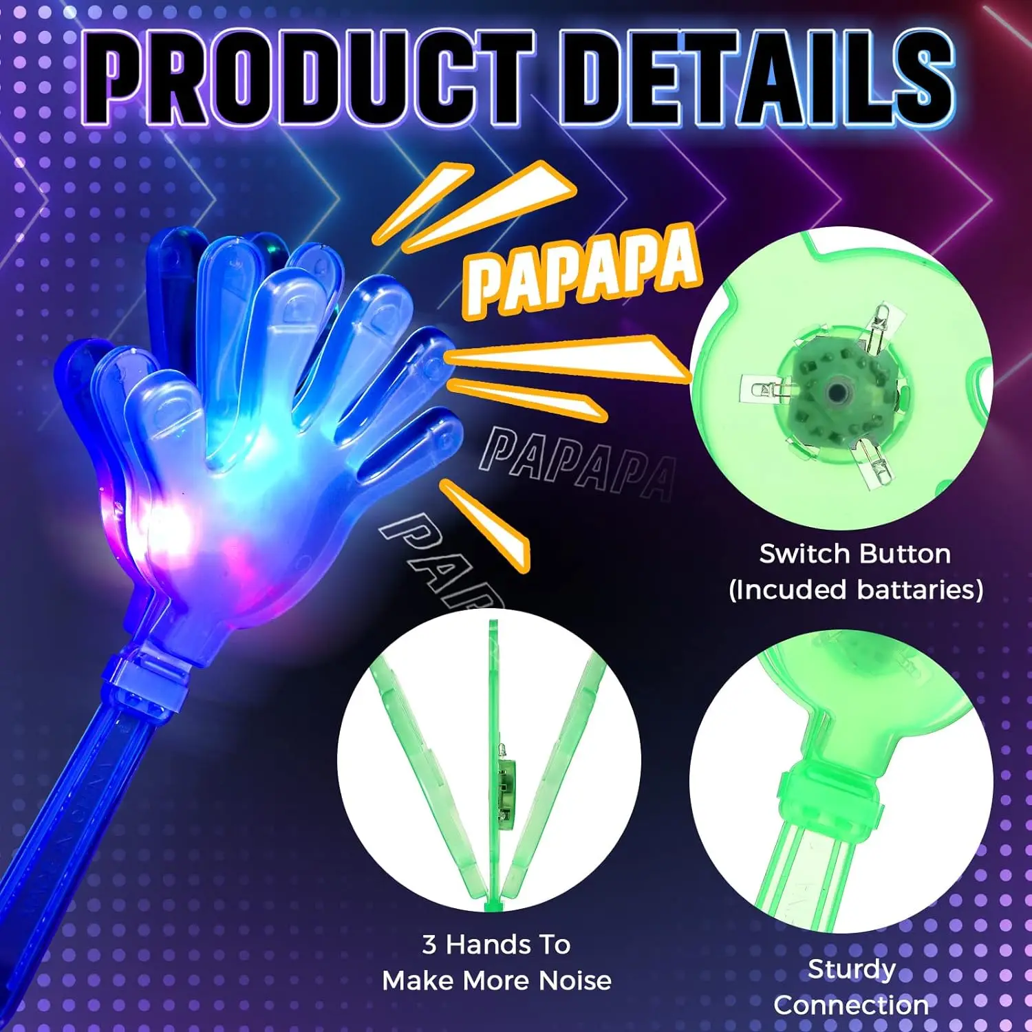12pcs Hand Clappers Light up L - огляд і ціна Diy Halloween Electronics