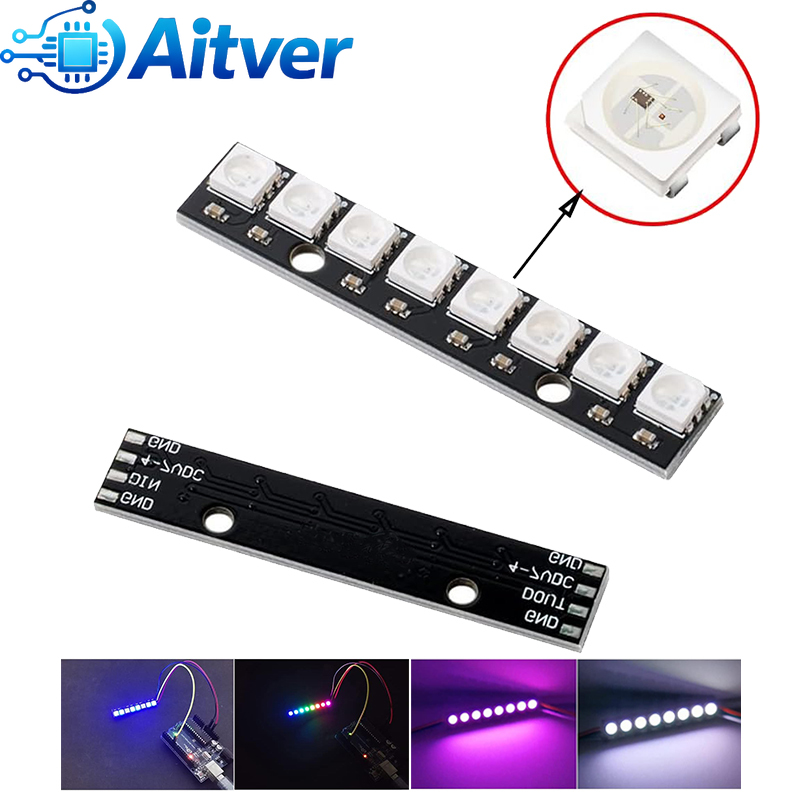 WS2812B 8Bit RGB LED Module 5V - огляд і ціна Diy Electronics Address