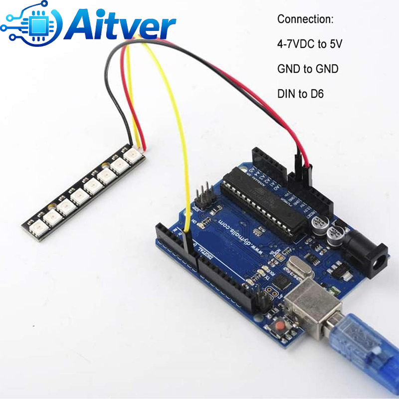 WS2812B 8Bit RGB LED Module 5V - огляд і ціна Diy Electronics Address