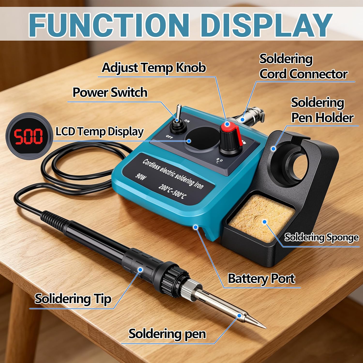90W LED Digital Cordless Solde - огляд і ціна Diy Electronics Organizer