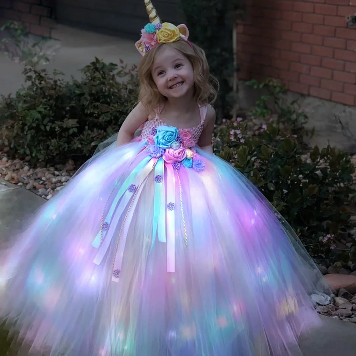 Gilrs Long LED Unicorn Tutu Dr - огляд і ціна Diy Halloween Electronics