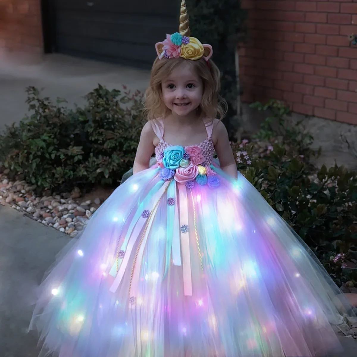Gilrs Long LED Unicorn Tutu Dr - огляд і ціна Diy Halloween Electronics