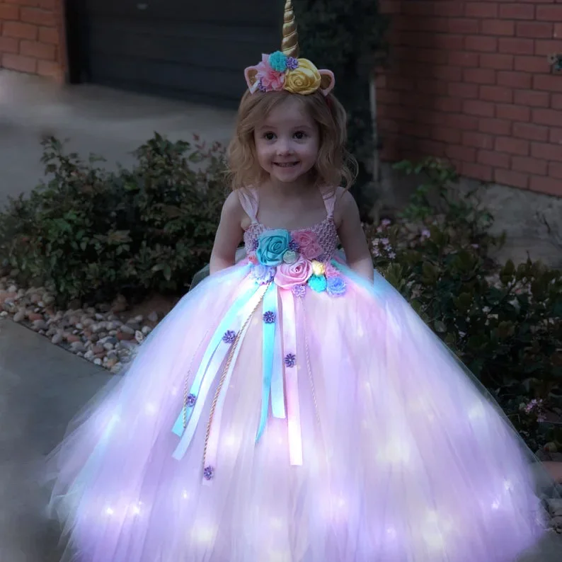 Gilrs Long LED Unicorn Tutu Dr - огляд і ціна Diy Halloween Electronics